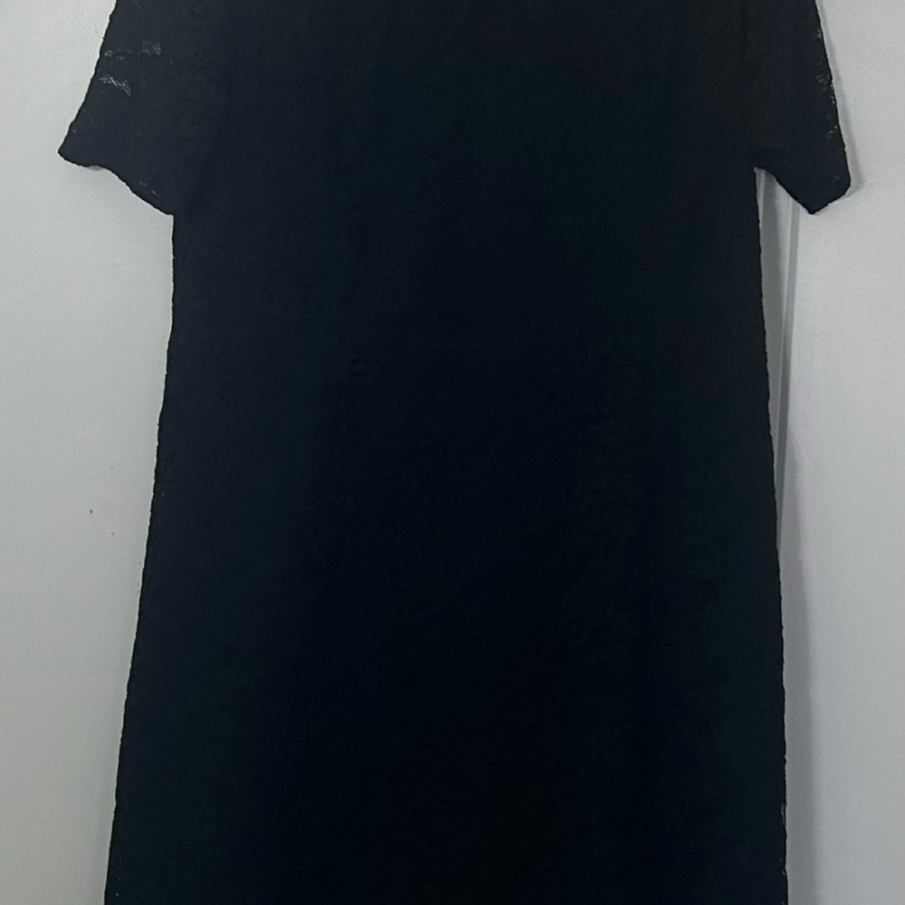 Talbots Elegant Black Lace Women’s Short-Sleeve Lined Dress Size 14